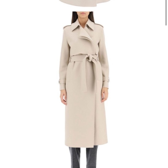 Harris Wharf London Long Pressed Wool Coat - Picture 3 of 7